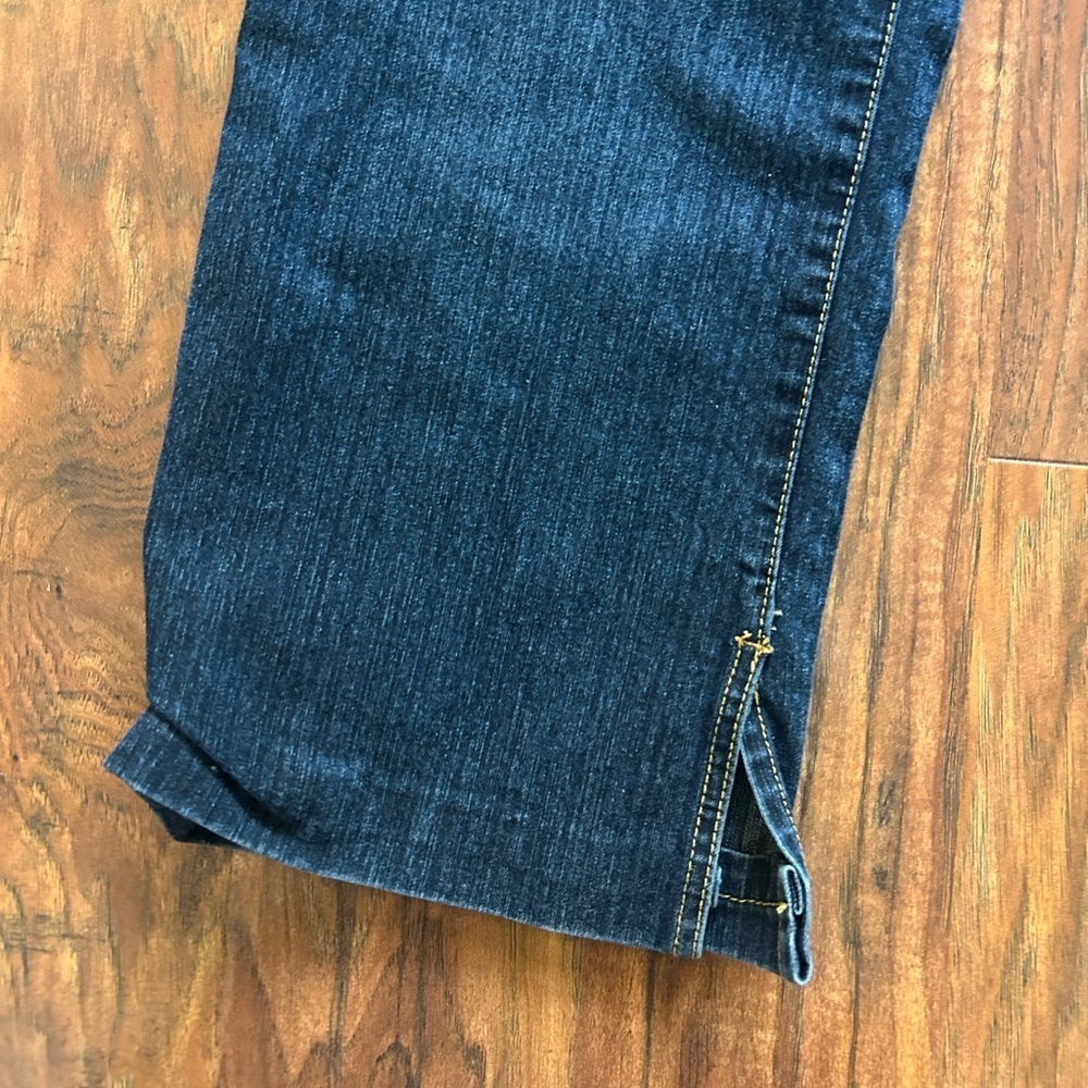 Wide Leg Dark Denim Wash Jeans Pockets Women Size 10 Bonjour Normcore 90s - Picture 3 of 9